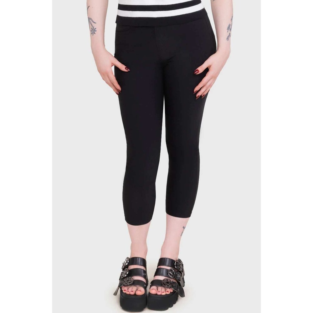 Killstar anomaly black stretchy capri pants small